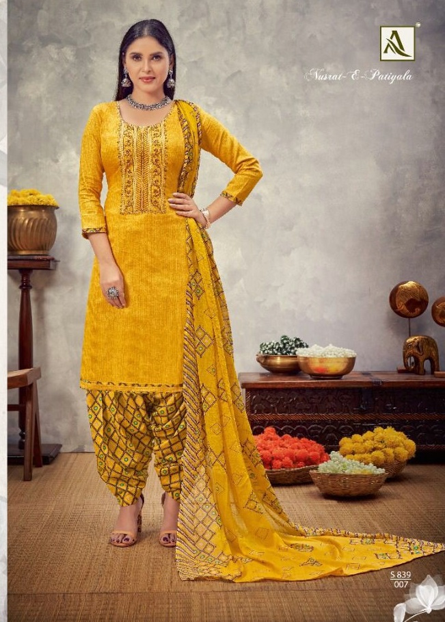 Alok Nusrat-E-Patiyala wholesale Pure zam Cotton Dress Material
