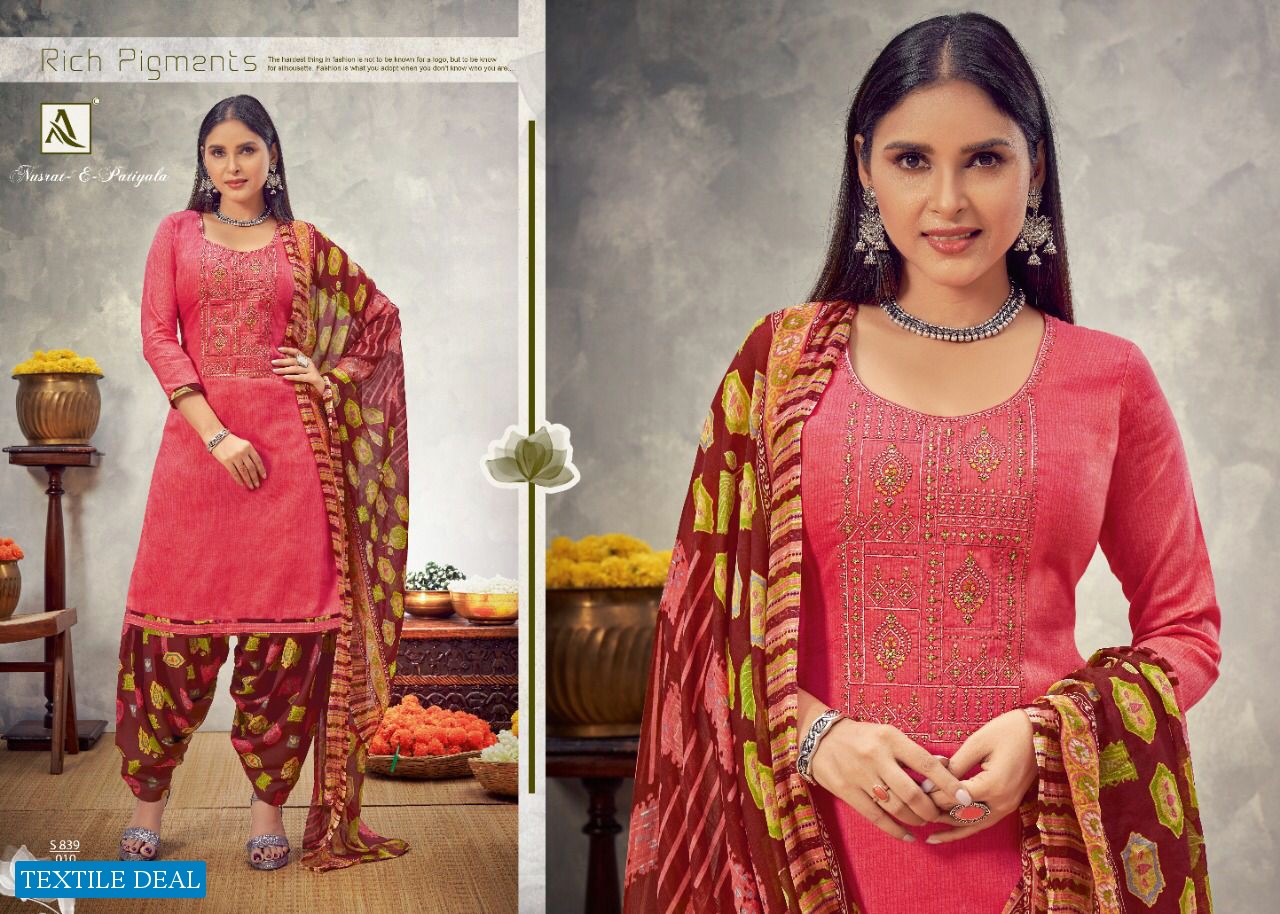Alok Nusrat-E-Patiyala wholesale Pure zam Cotton Dress Material