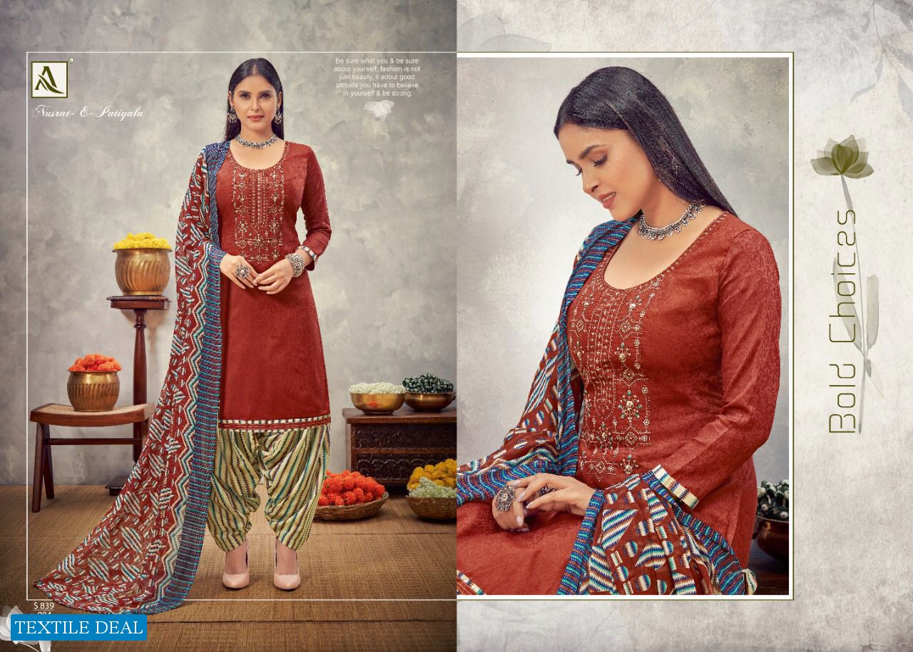Alok Nusrat-E-Patiyala wholesale Pure zam Cotton Dress Material