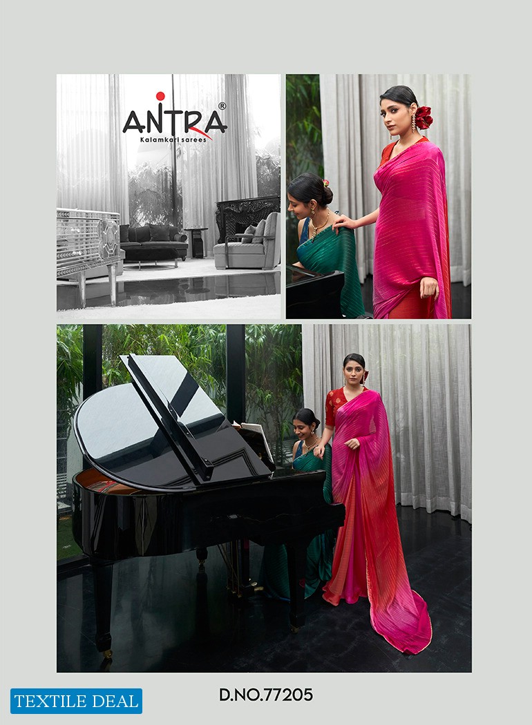 Antra Victoria Wholesale Satin Chiffon Indian Sarees