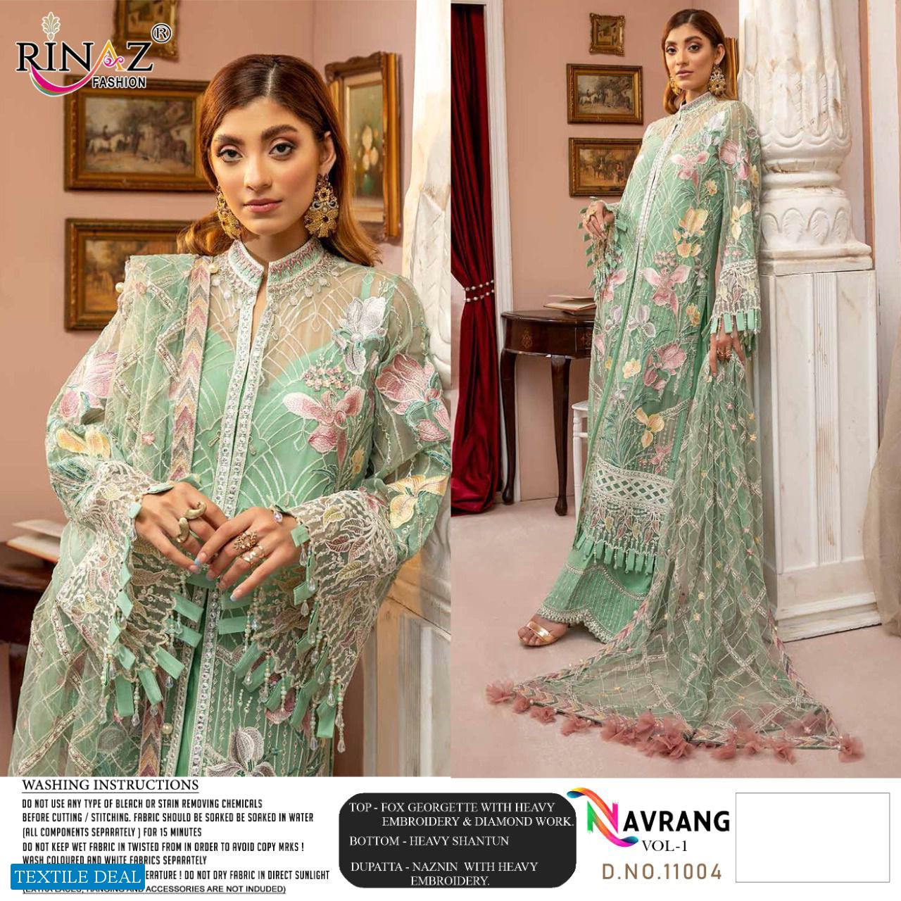 RINAZ NAVRANG VOL 1 GEORGETTE EMBROIDERY PAKISTANI DRESSES