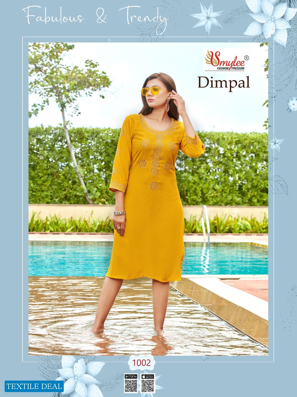 Smylee Dimple Wholesale Reyon Fabrics Kurtis