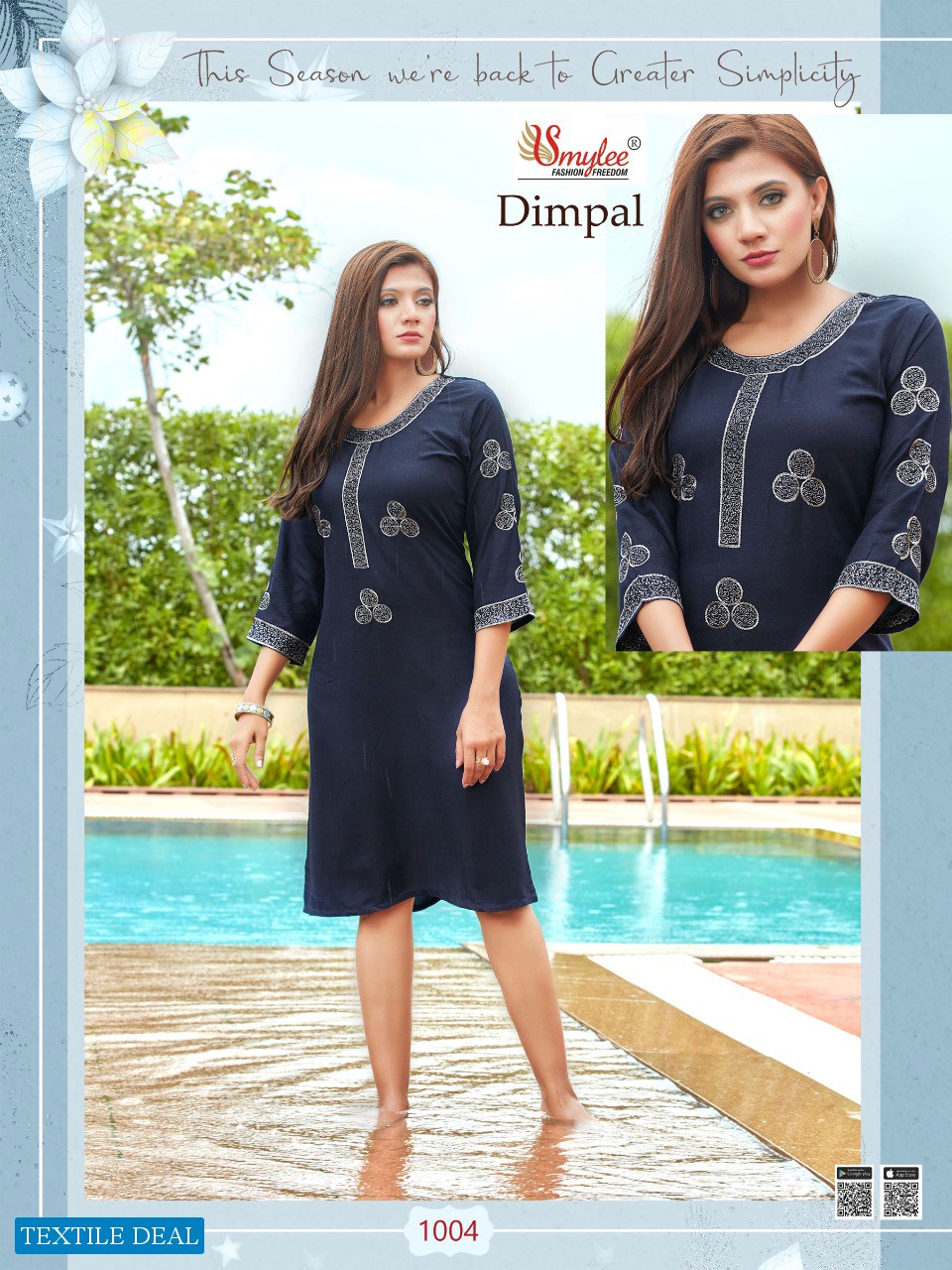 Smylee Dimple Wholesale Reyon Fabrics Kurtis