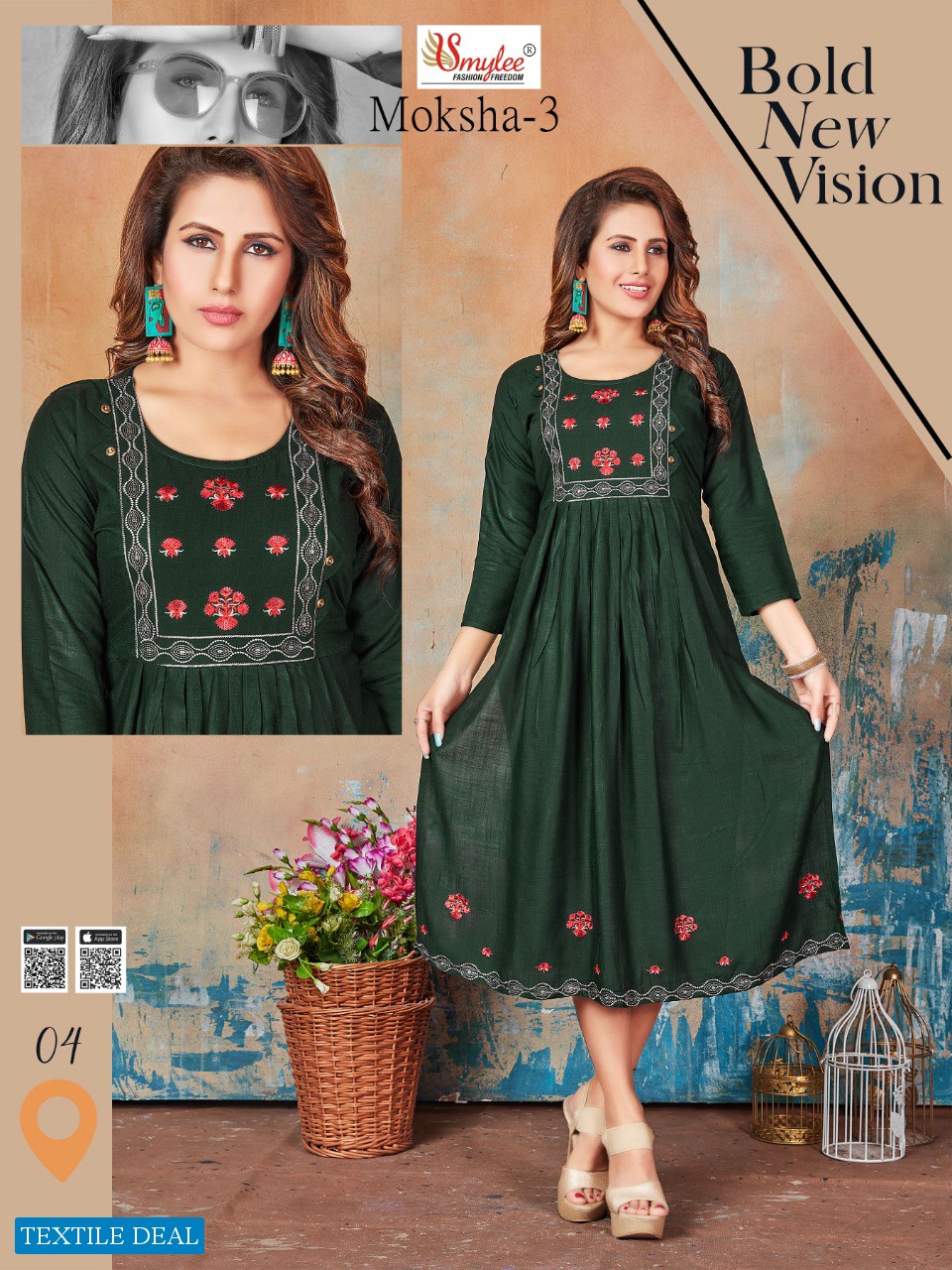 Smylee Moksha Vol-3 Wholesale Anarkali Long Kurtis