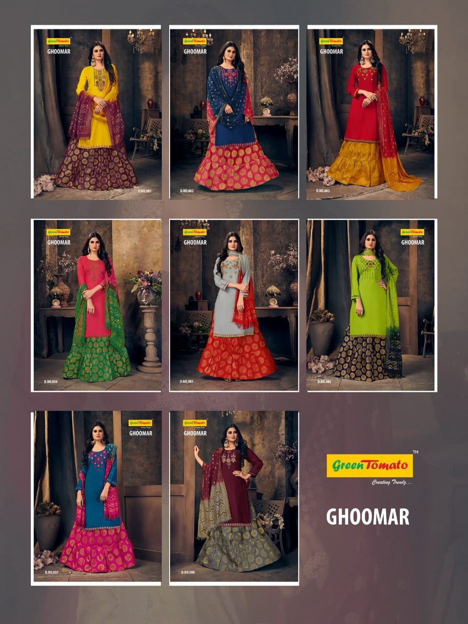 Green Tomato Ghoomar Wholesale 3 Piece Readymade Dress