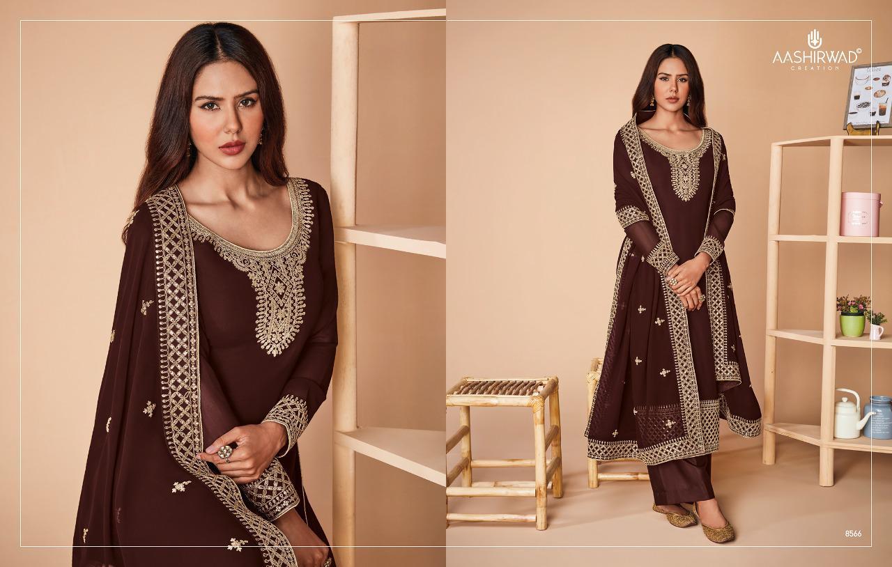 Aashirwad Alfaaz Wholesale Real Georgette Straight Salwar Kameez