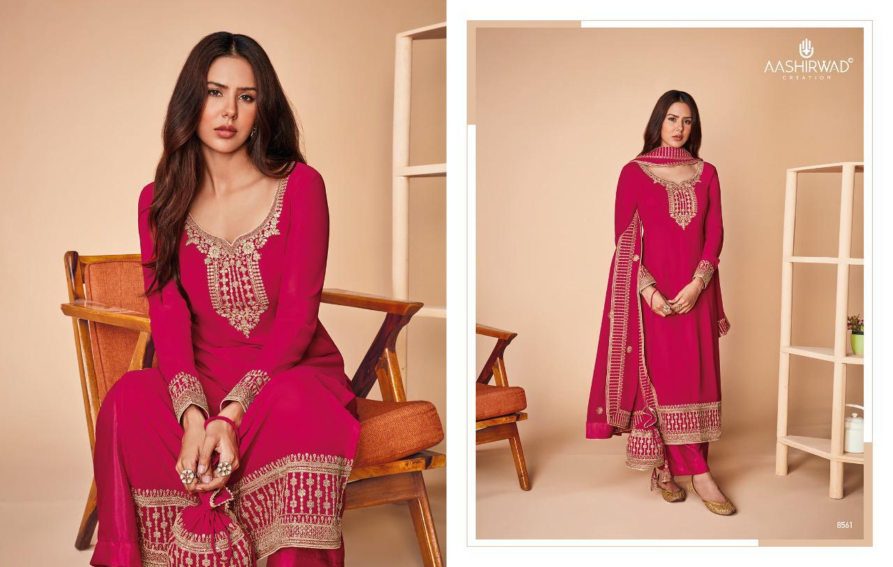Aashirwad Alfaaz Wholesale Real Georgette Straight Salwar Kameez