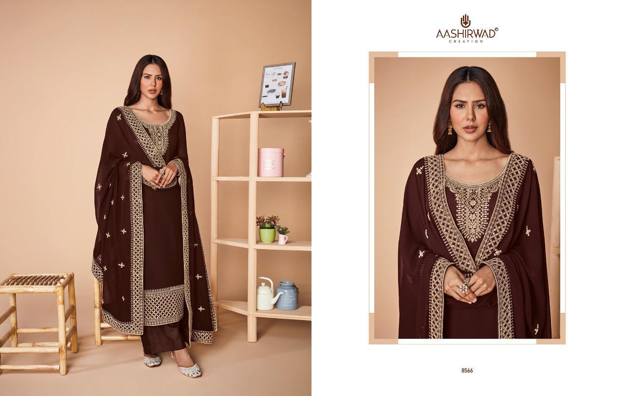 Aashirwad Alfaaz Wholesale Real Georgette Straight Salwar Kameez