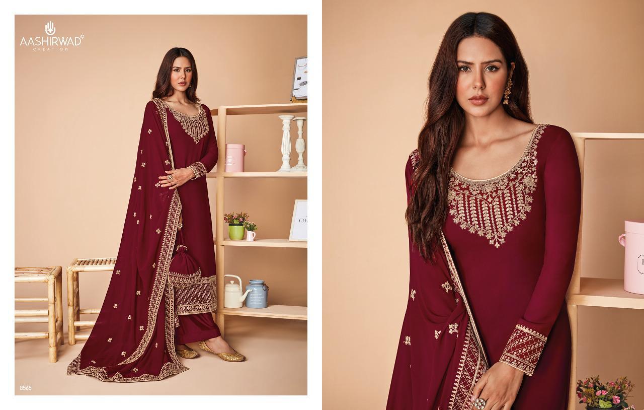 Aashirwad Alfaaz Wholesale Real Georgette Straight Salwar Kameez