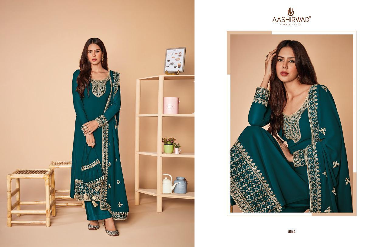 Aashirwad Alfaaz Wholesale Real Georgette Straight Salwar Kameez