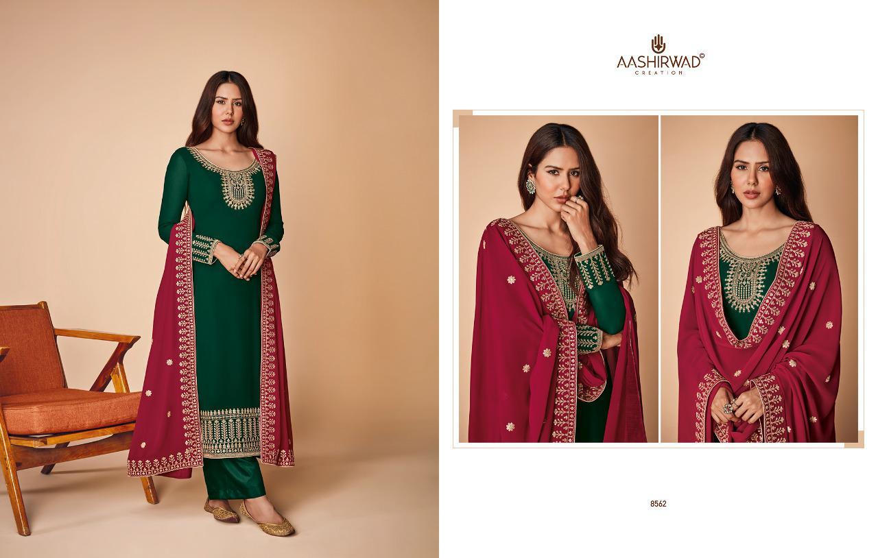 Aashirwad Alfaaz Wholesale Real Georgette Straight Salwar Kameez