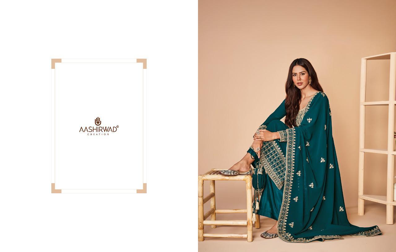 Aashirwad Alfaaz Wholesale Real Georgette Straight Salwar Kameez