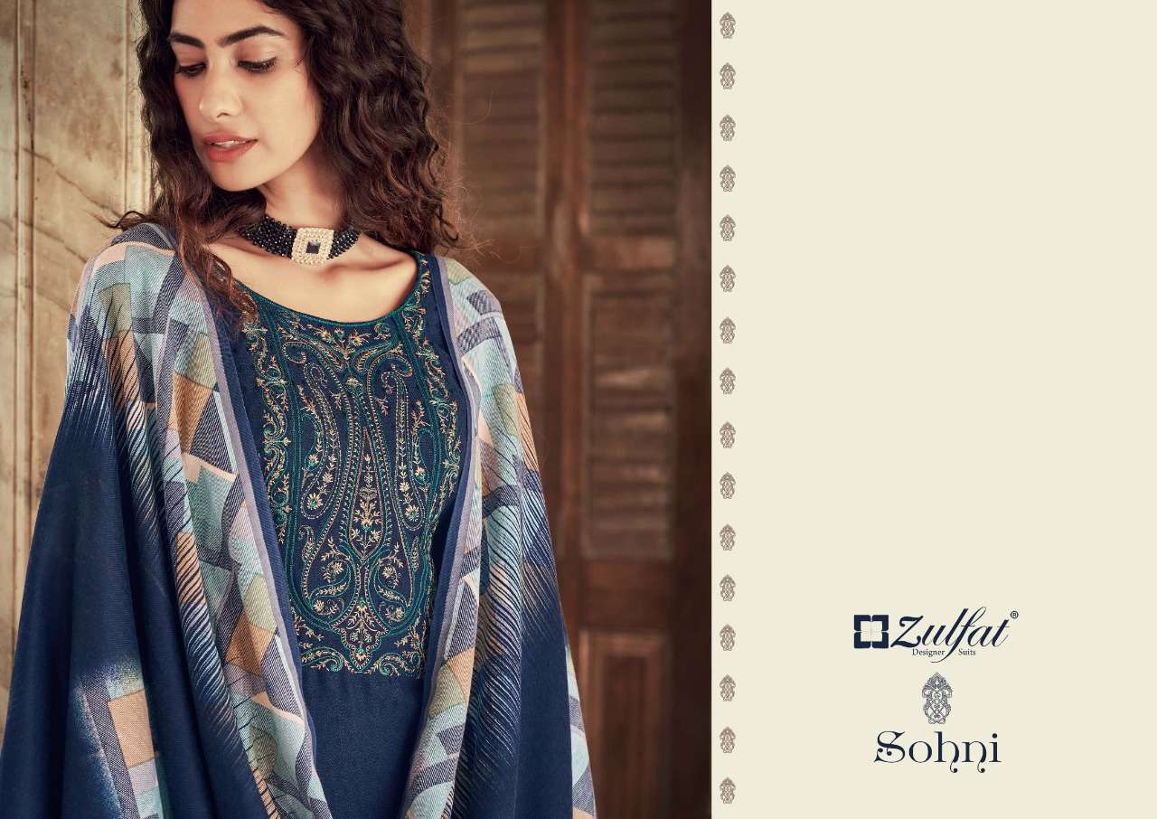 SOHNI BY ZULFAT PASHMINA WINTER GARAM DRESS MATERIALS