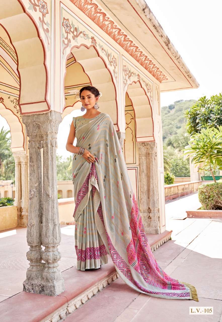 VINAMRA LILEN VISCOSE PRINTS VOL 1 LINEN SARIS WHOLESALER