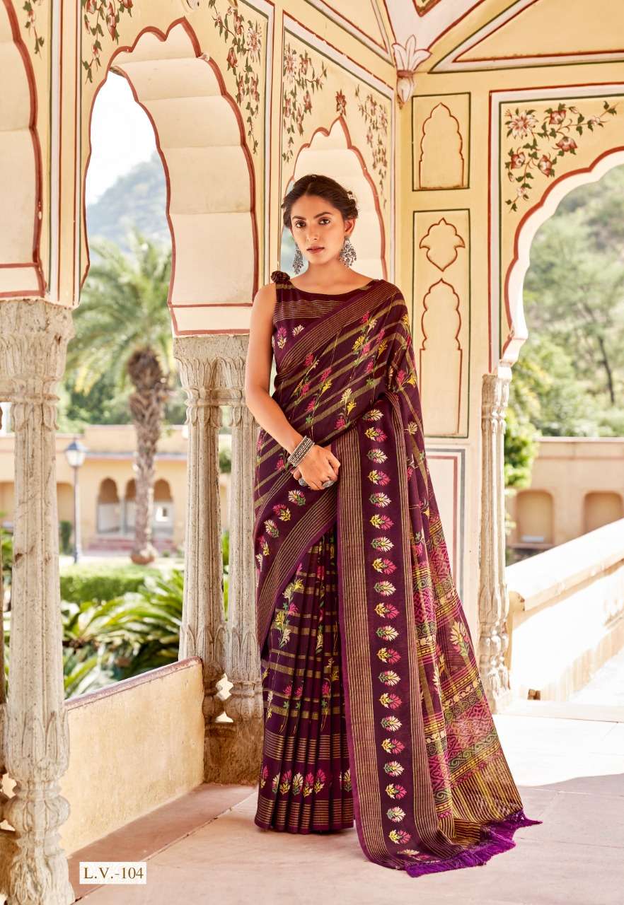 VINAMRA LILEN VISCOSE PRINTS VOL 1 LINEN SARIS WHOLESALER