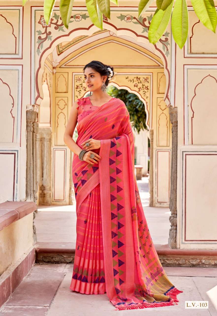 VINAMRA LILEN VISCOSE PRINTS VOL 1 LINEN SARIS WHOLESALER