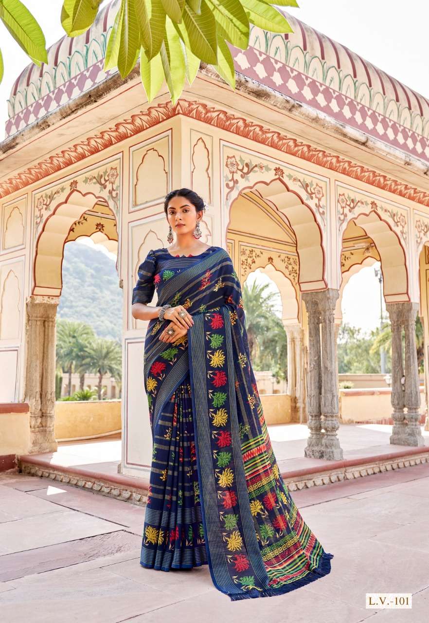 VINAMRA LILEN VISCOSE PRINTS VOL 1 LINEN SARIS WHOLESALER