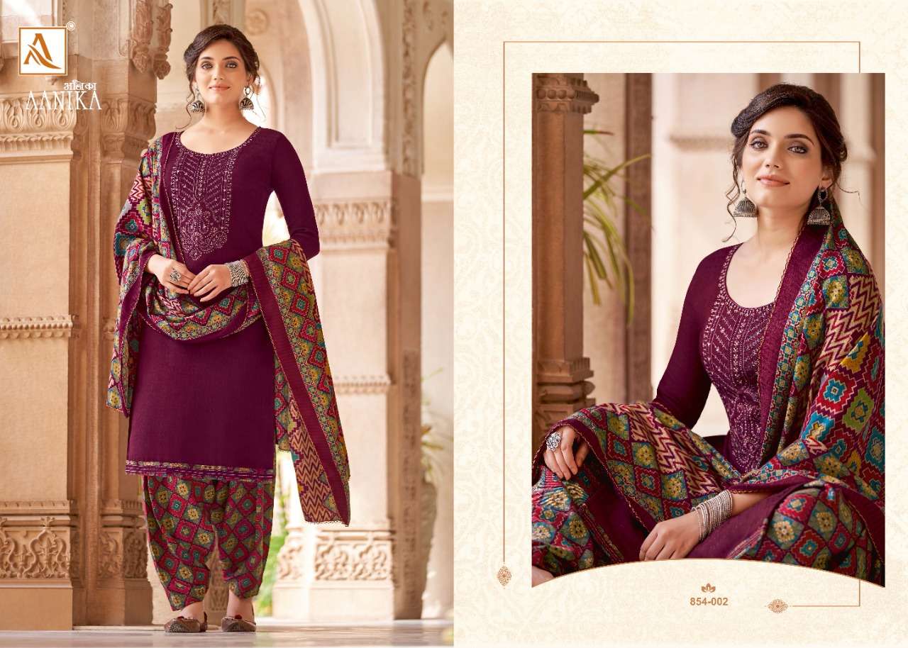 ALOK SUIT AANIKA WOOL PASHMINA GARAM DRESS MATERIALS LOW RATE