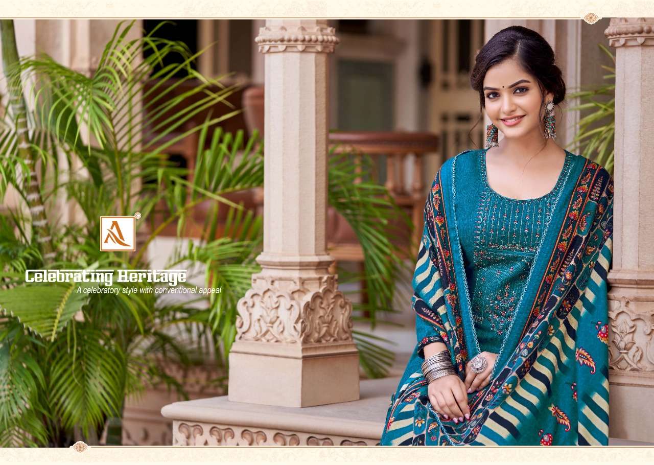 ALOK SUIT AANIKA WOOL PASHMINA GARAM DRESS MATERIALS LOW RATE