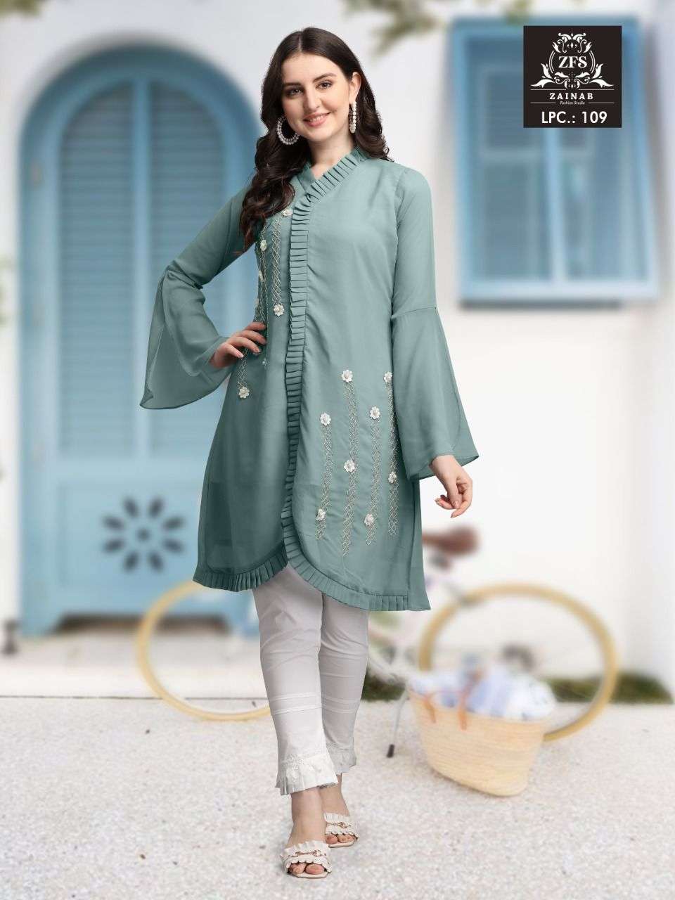 ZAINAB FASHION STUDIO LPC 109 EXCLUSIVE GEORGETTE KURTI WITH BOTTOM