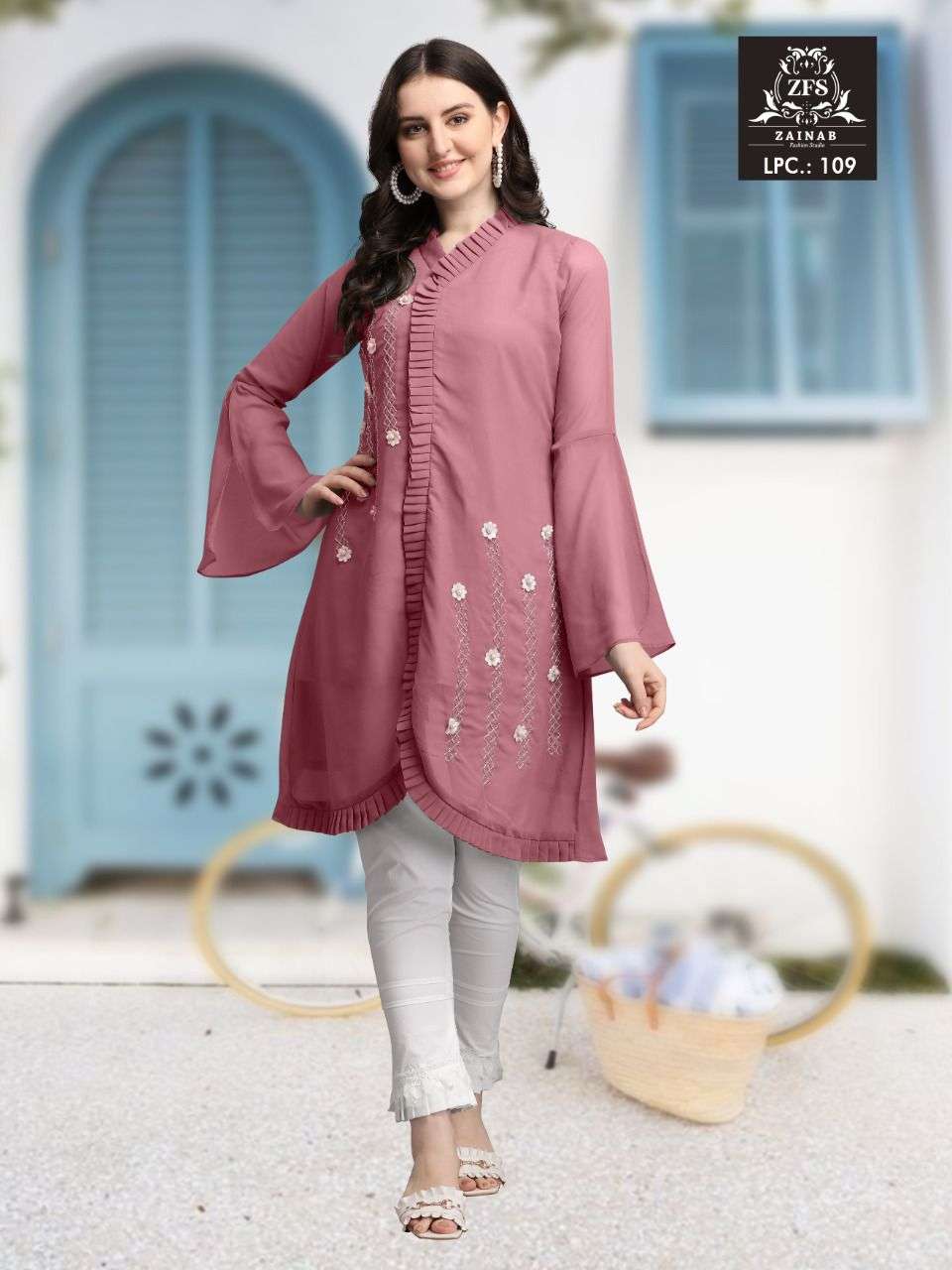 ZAINAB FASHION STUDIO LPC 109 EXCLUSIVE GEORGETTE KURTI WITH BOTTOM