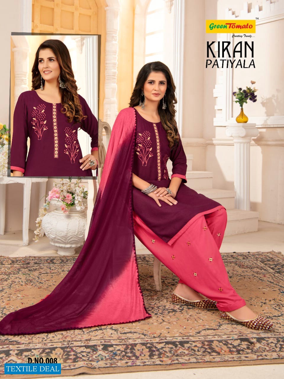 Green Tomato Kiran Patiyala Wholesale Ready Made Dress