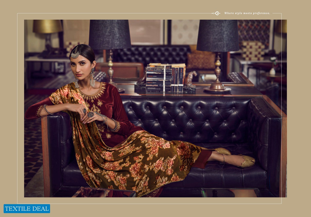 MEERA CHARMY PRESENT GLAMOUR VELVET EMBROIDERY WINTER GARAM SUITS