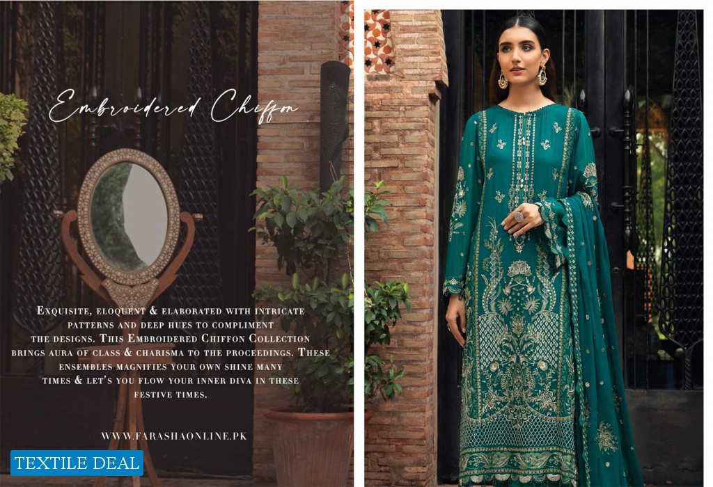 Farasha Embroidered Chiffon Collection Baroque