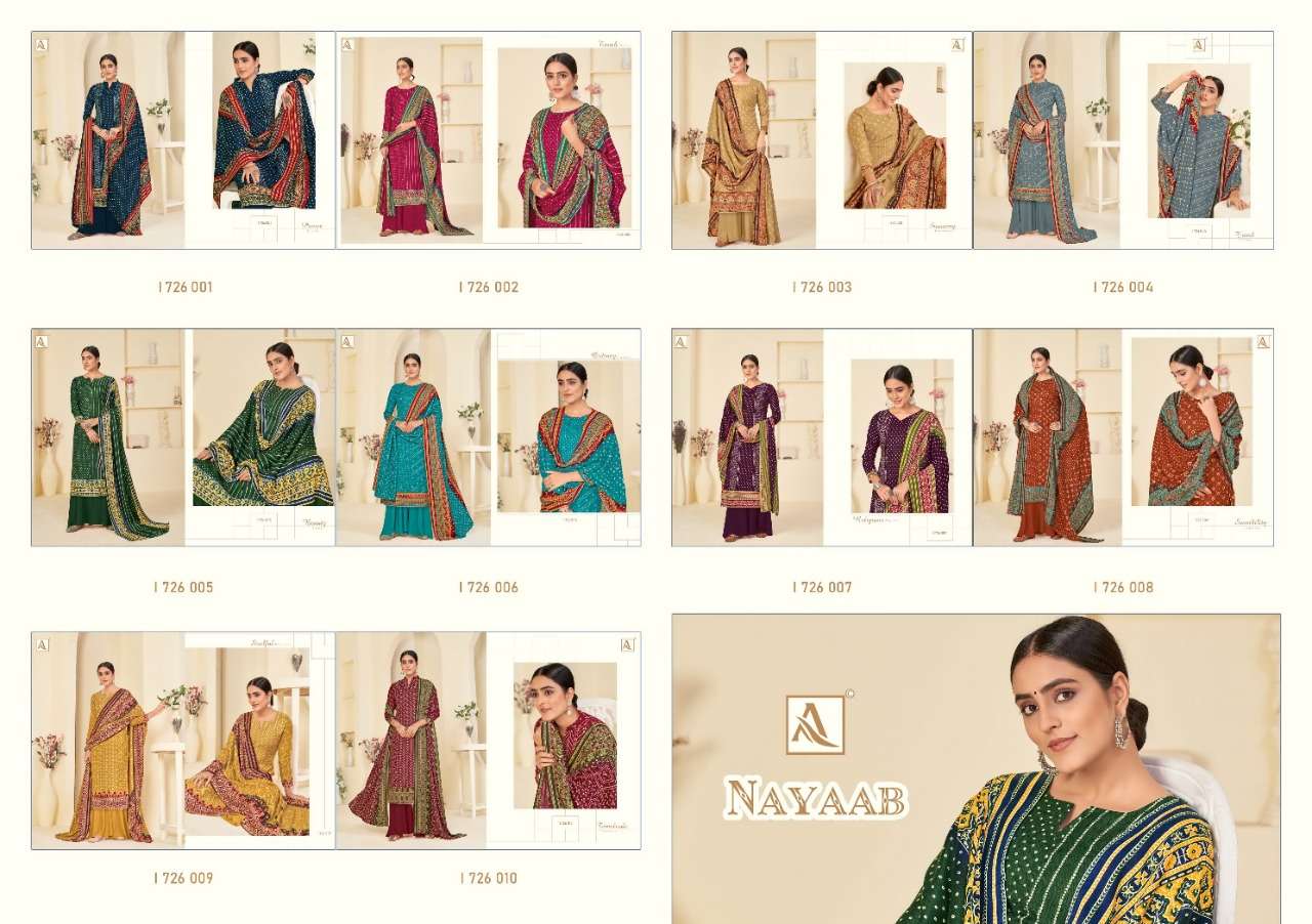 ALOK SUIT NAYAAB WOOL PASHMINA WINTER DRESS MATERIALS