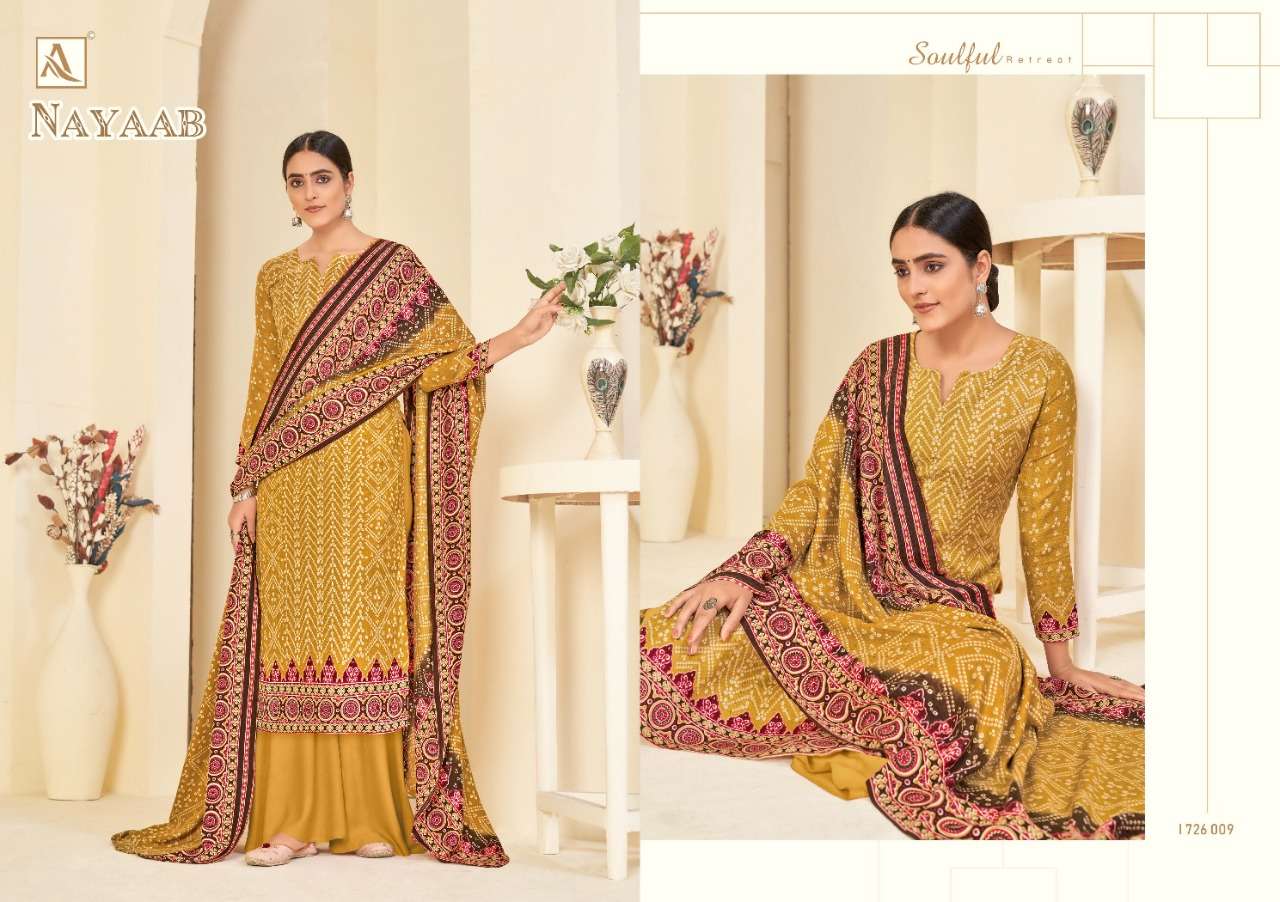 ALOK SUIT NAYAAB WOOL PASHMINA WINTER DRESS MATERIALS