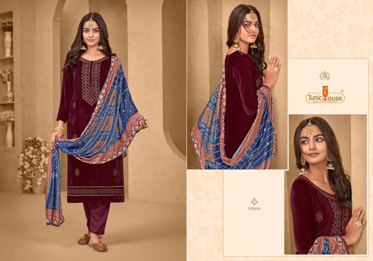 TUNIC HOUSE AMBER VELVET GRACEFUL LOOK SALWAR SUIT CATALOG