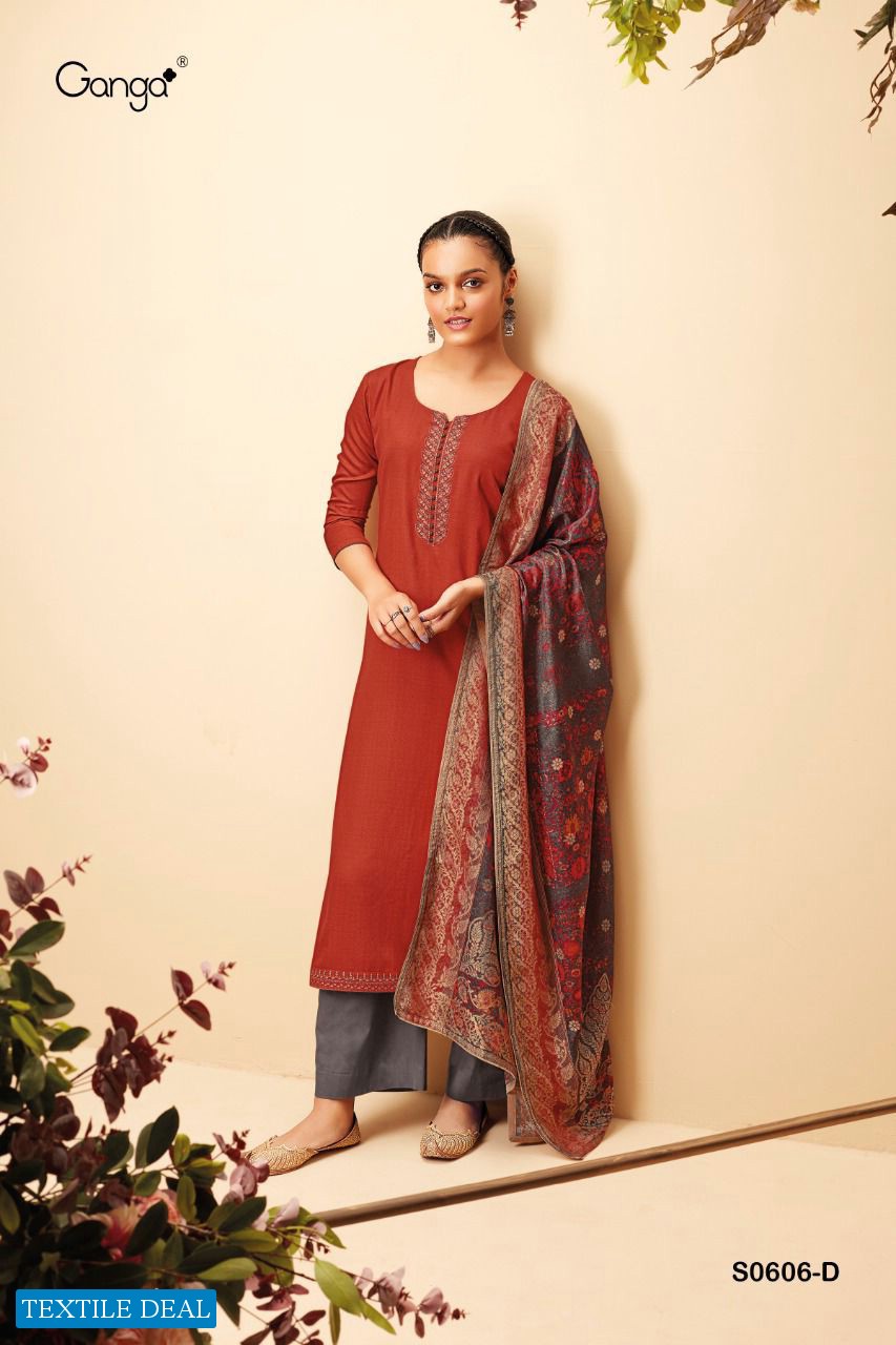 Ganga Tansy S0606 Wholesale Wool Pashmina Winter Dress