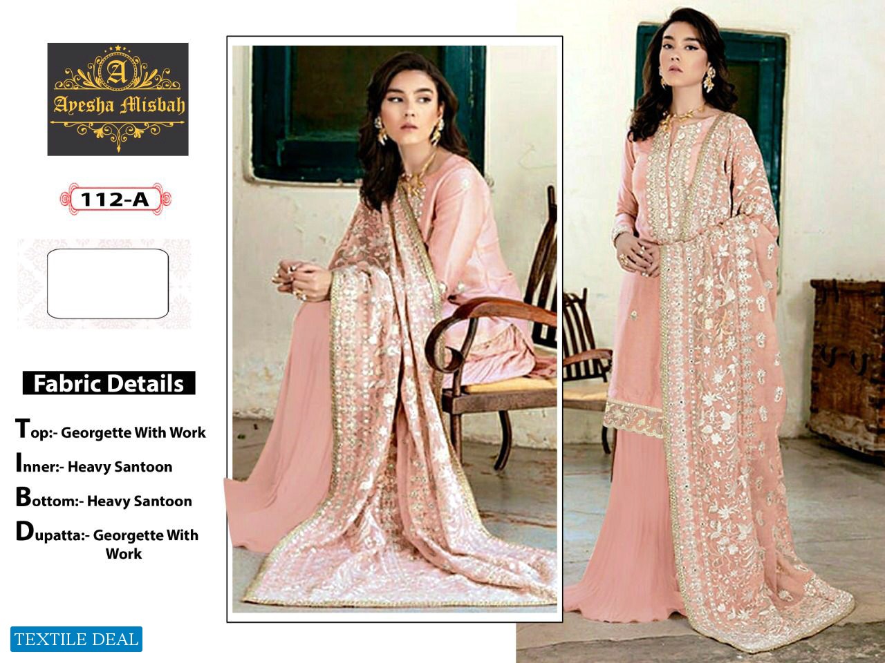 Ayesha Misbah D.no 112 Colour Wholesale Pakistani Salwar Kameez