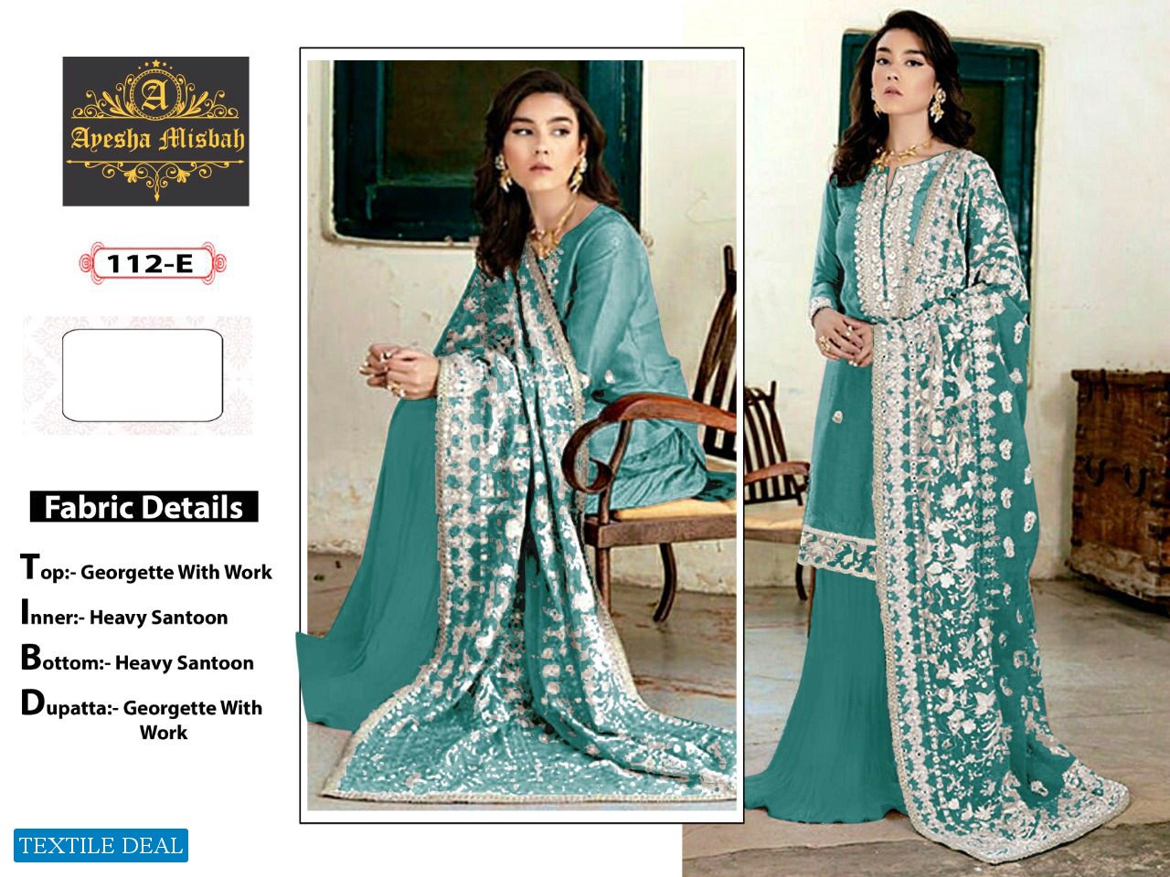 Ayesha Misbah D.no 112 Colour Wholesale Pakistani Salwar Kameez