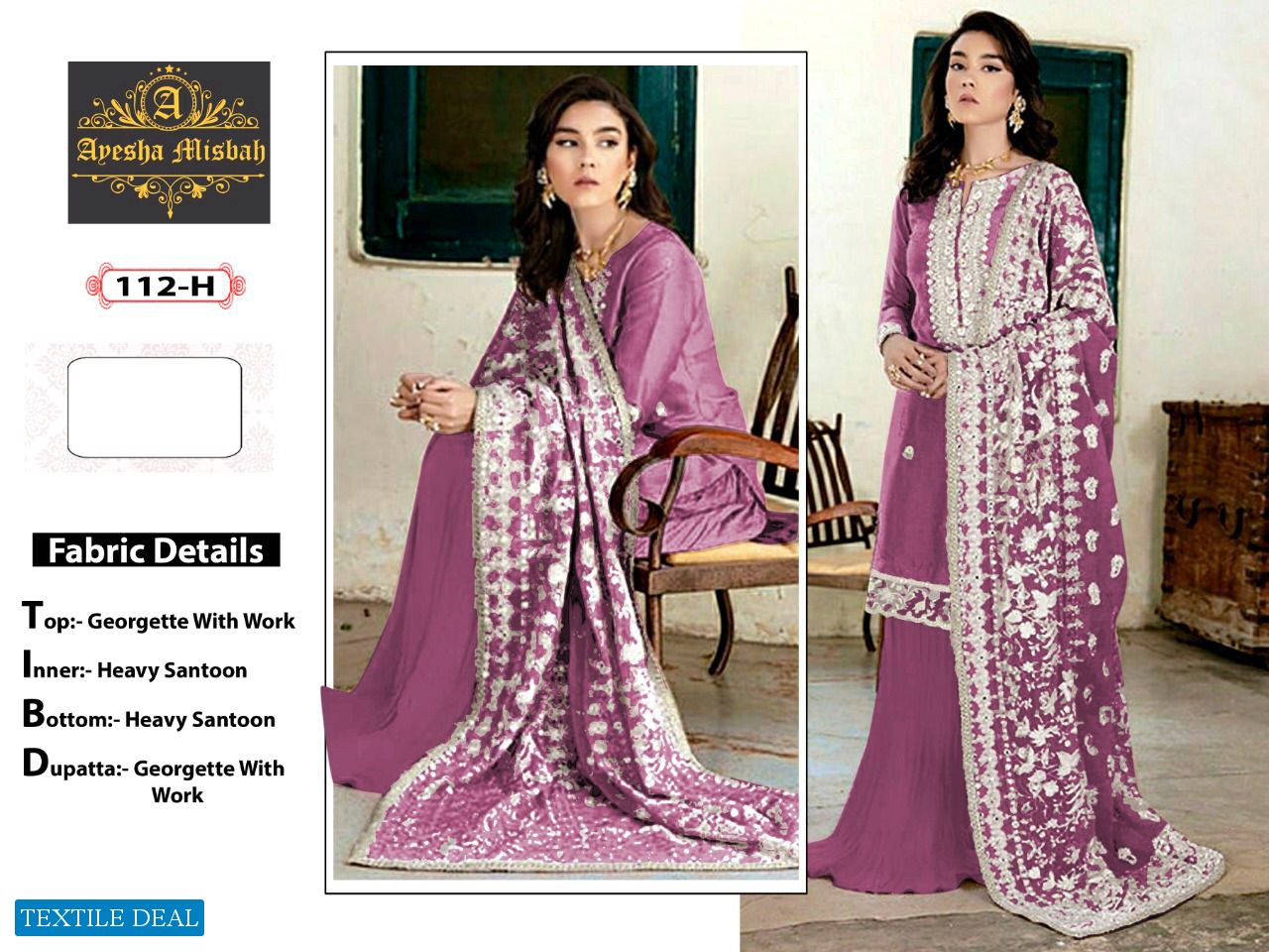 Ayesha Misbah D.no 112 Colour Wholesale Pakistani Salwar Kameez