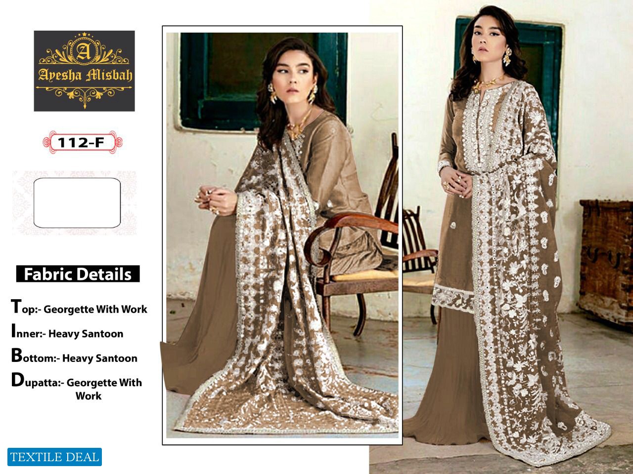 Ayesha Misbah D.no 112 Colour Wholesale Pakistani Salwar Kameez