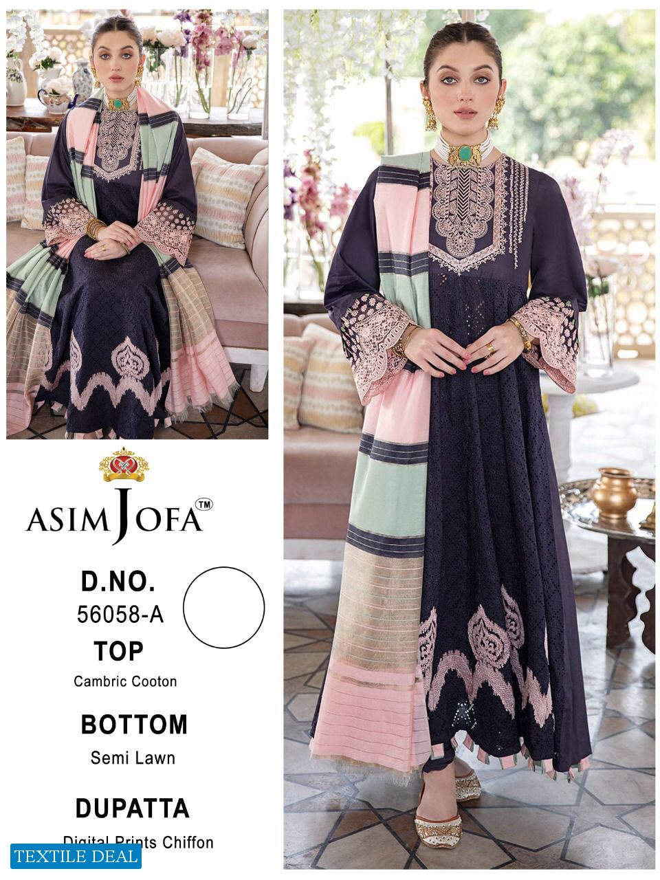 Asim Jofa 56058 Colour Wholesale Pakistani Concept Dress