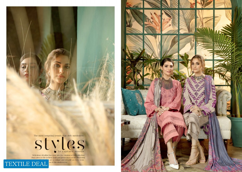 Bin Rashid Embroidered Linen With Printed Wool Shawl Chapter Vol-2 Wholesale Original Pakistani Dress