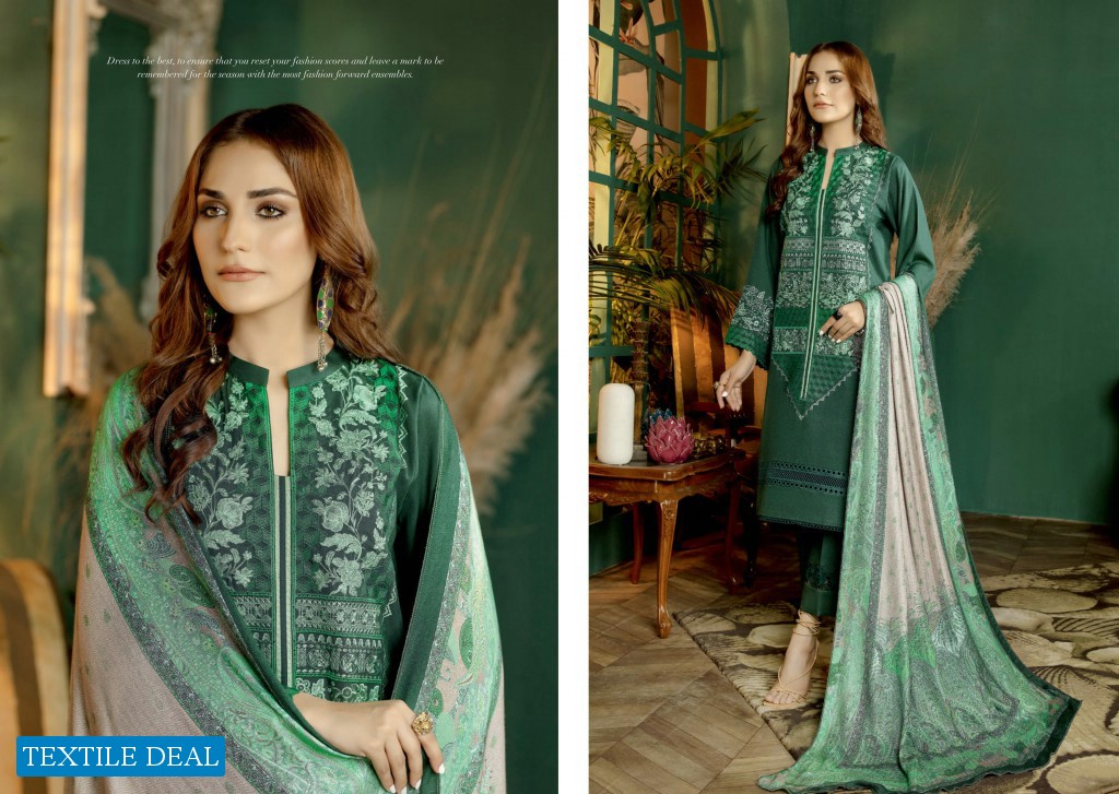 Bin Rashid Embroidered Linen With Printed Wool Shawl Chapter Vol-2 Wholesale Original Pakistani Dress