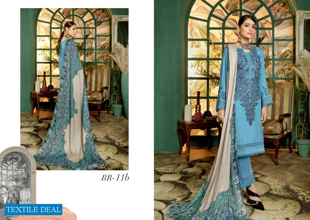 Bin Rashid Embroidered Linen With Printed Wool Shawl Chapter Vol-2 Wholesale Original Pakistani Dress