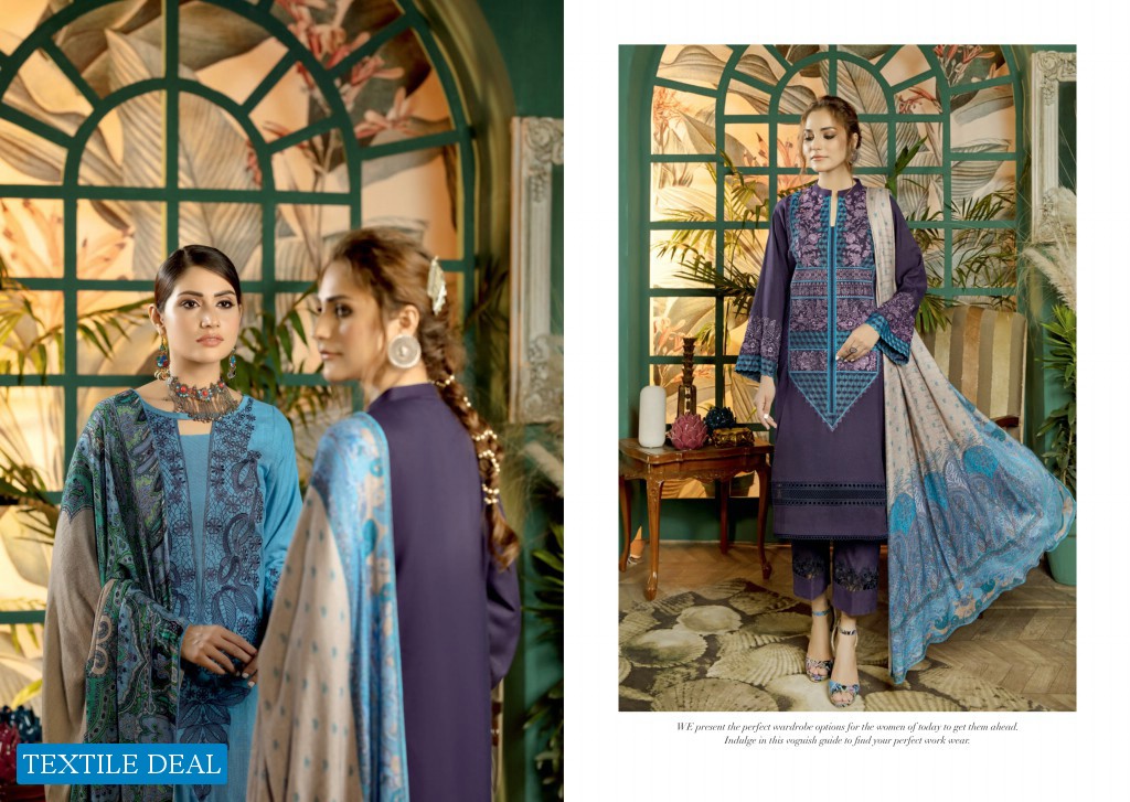 Bin Rashid Embroidered Linen With Printed Wool Shawl Chapter Vol-2 Wholesale Original Pakistani Dress