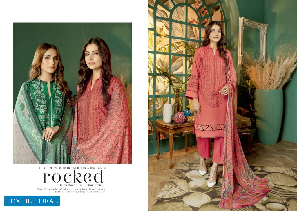 Bin Rashid Embroidered Linen With Printed Wool Shawl Chapter Vol-2 Wholesale Original Pakistani Dress