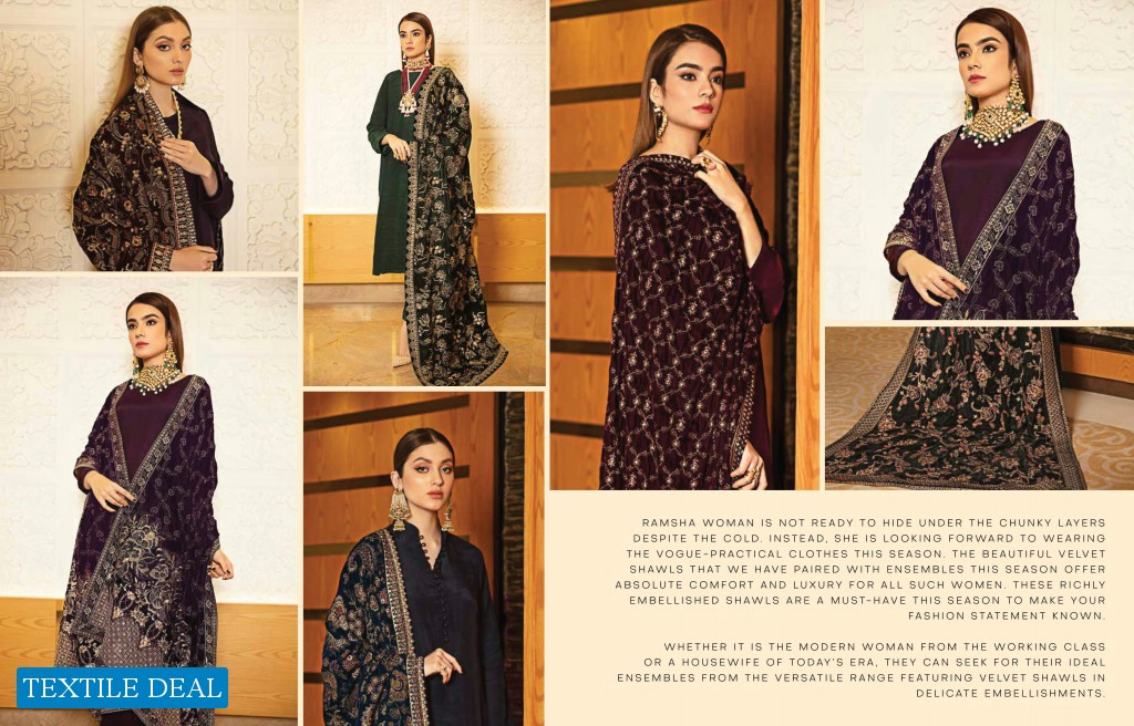 Ramsha Velvet Shawl Collection Vol-2 Wholesale Original Pakistani Dress