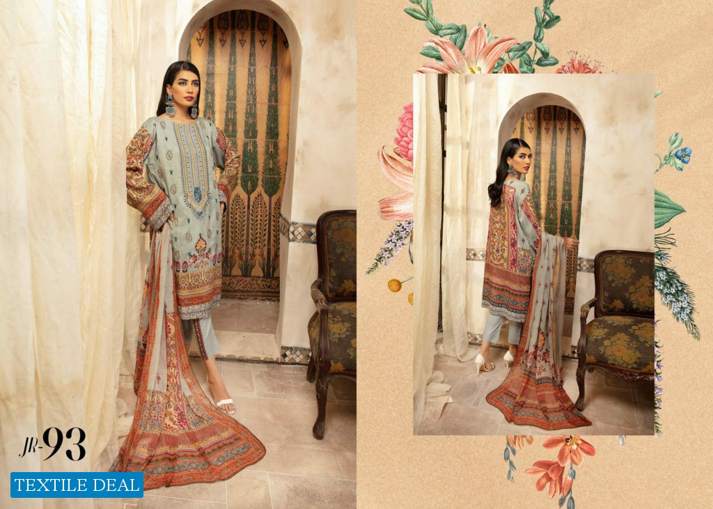 Johra Sahil Embroidered Digital Printed Viscose With Printed Chiffon Dupatta