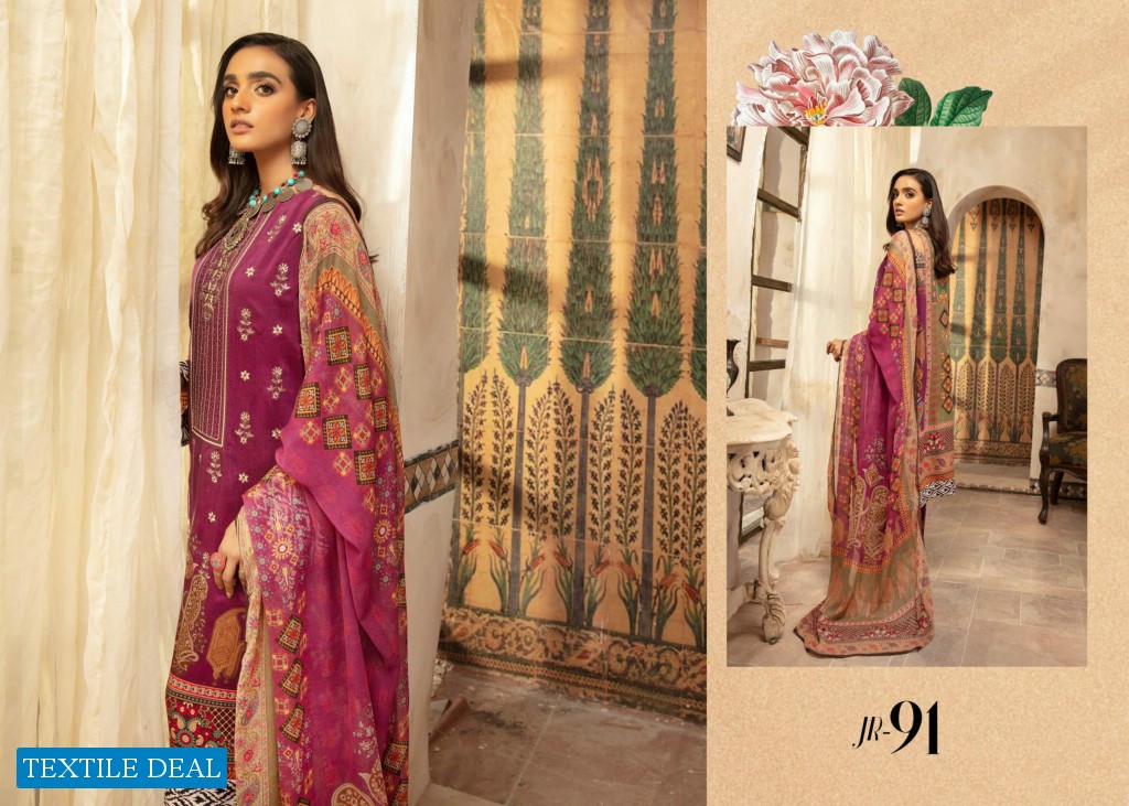 Johra Sahil Embroidered Digital Printed Viscose With Printed Chiffon Dupatta