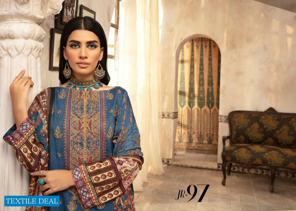 Johra Sahil Embroidered Digital Printed Viscose With Printed Chiffon Dupatta