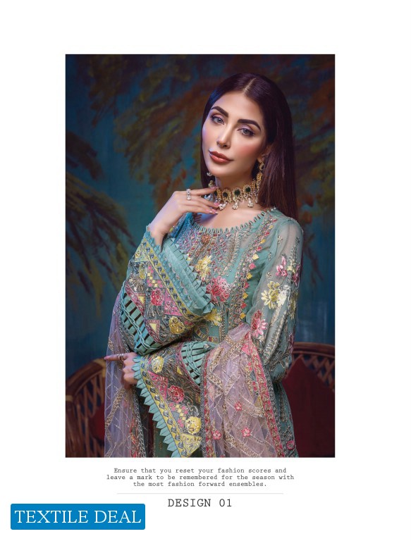 Adan Libas Barroco Velvet Embroidered Chiffon Pakistani Dress