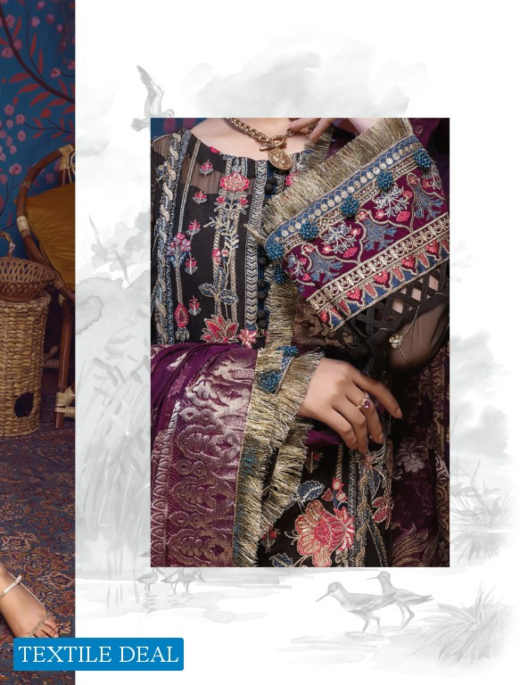 Adan Libas Barroco Velvet Embroidered Chiffon Pakistani Dress