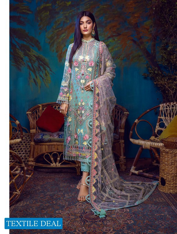 Adan Libas Barroco Velvet Embroidered Chiffon Pakistani Dress