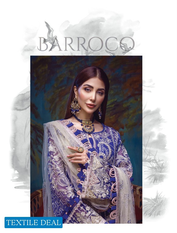Adan Libas Barroco Velvet Embroidered Chiffon Pakistani Dress